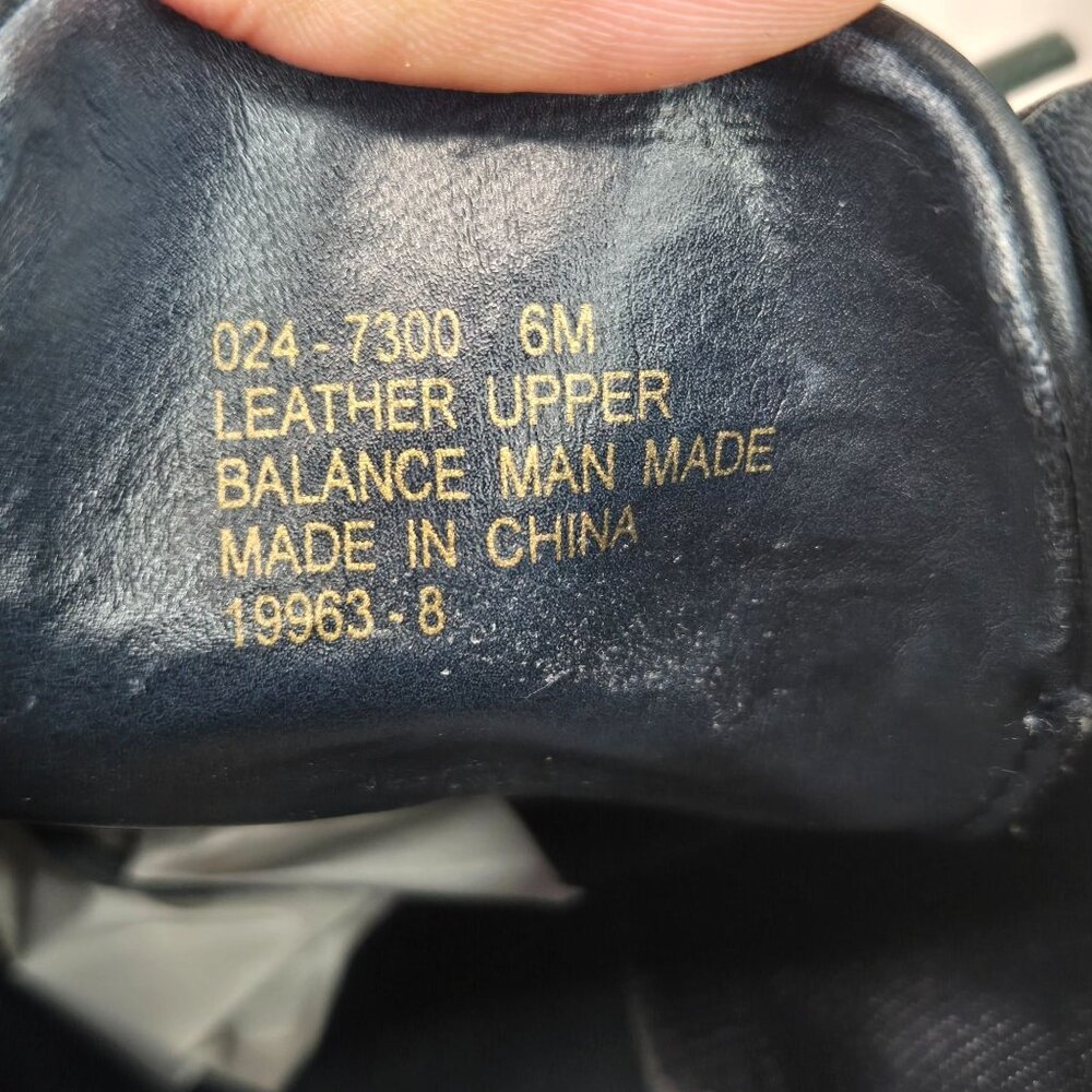 Vintage Square Toe Ankle Bootie Sz 6 Navy Blue Leather Retro Grunge Lace Up Boot - Picture 10 of 10